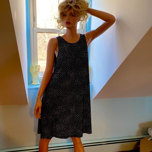 ANNE KLEIN POLKA DOT A LINE FULLY LINED SUNDRESS SZ 10 EUC - Picture 2 of 8